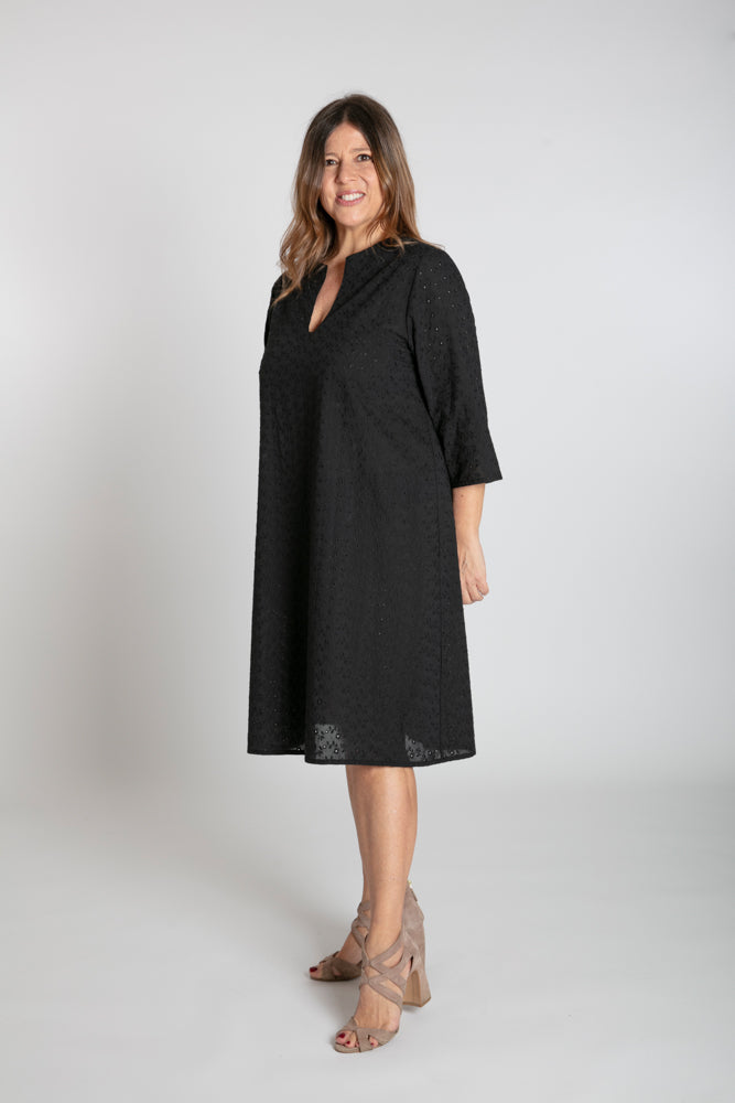 Bali Dress in Black Broderie Anglaise
