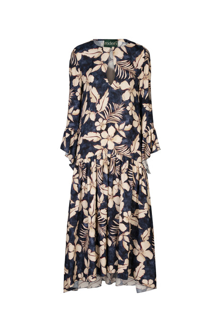 Abito Saint Tropez fantasia fiori blu vino