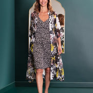Nina Dress in Black Animal Print