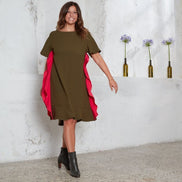 Abito Paris Verde Militare Fuxia