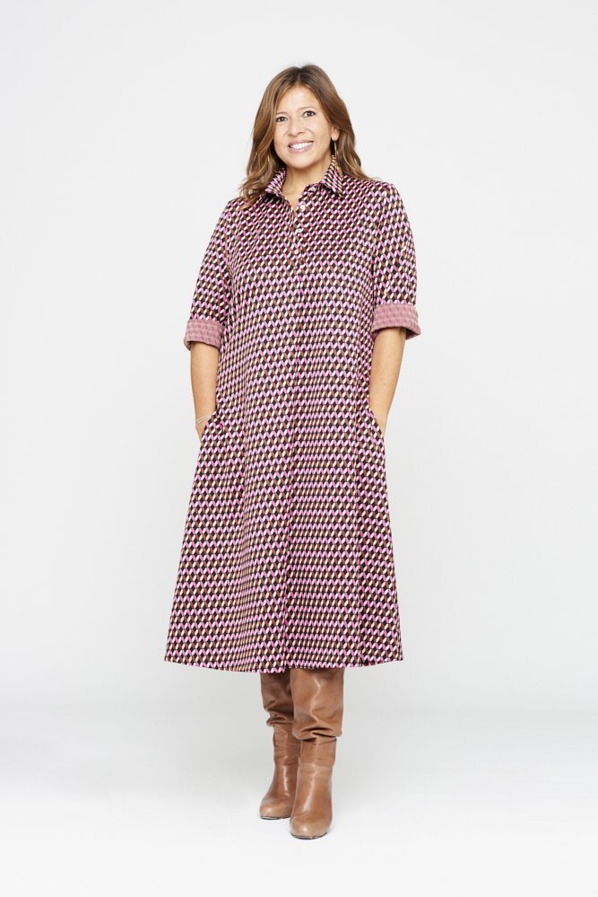 Panarea Dress in Pink Jacquard