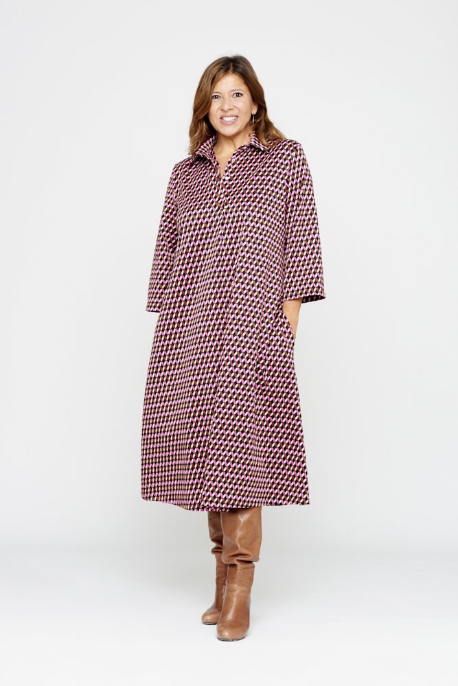 Panarea Dress in Pink Jacquard