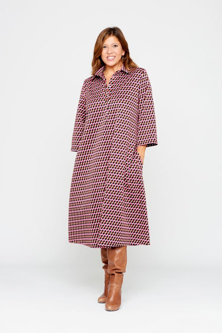 Panarea Dress in Pink Jacquard