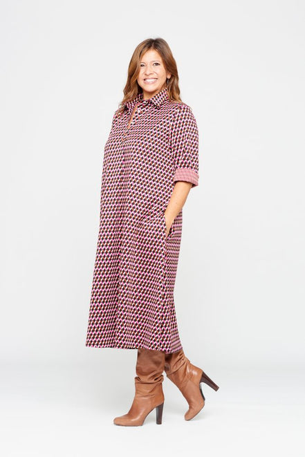Panarea Dress in Pink Jacquard