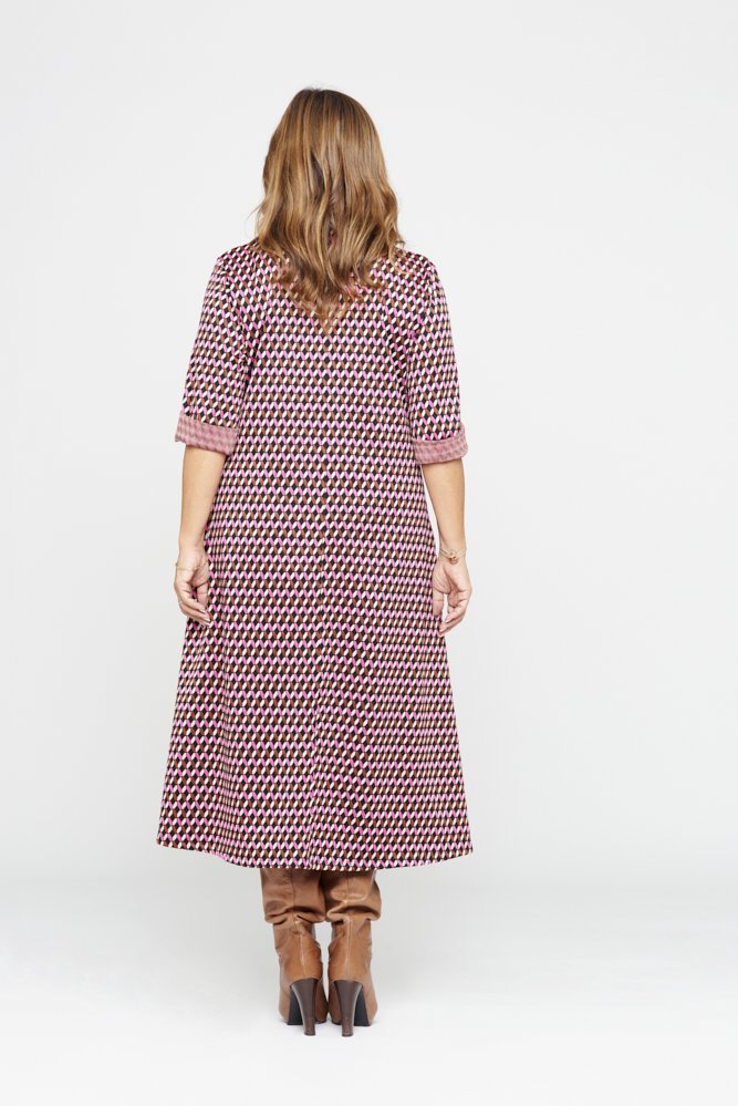 Panarea Dress in Pink Jacquard