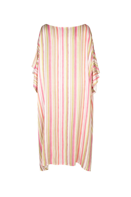 Ponza Dress in Green and Pink Stripes