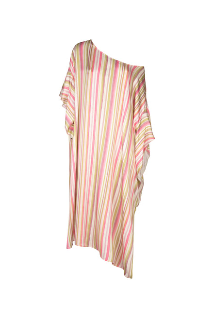 Ponza Dress in Green and Pink Stripes