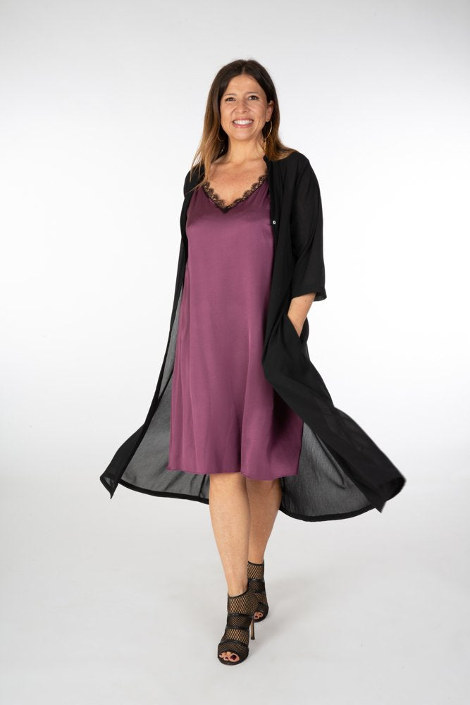 Abito Lace Nina prune