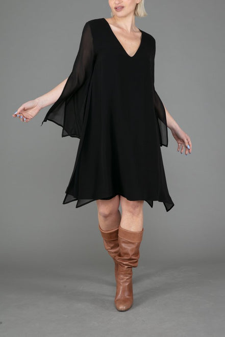 Rodi Dress in Black Georgette
