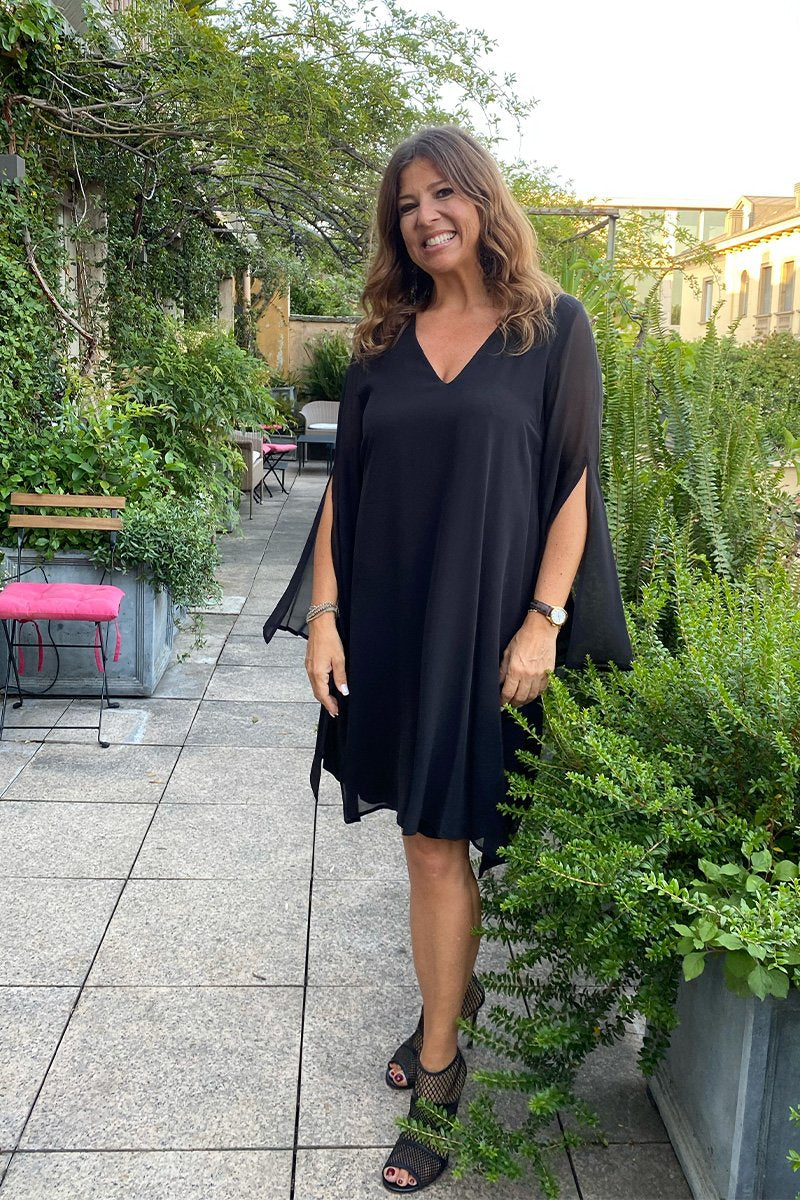 Rodi Dress in Black Georgette