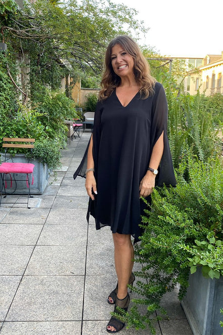Rodi Dress in Black Georgette