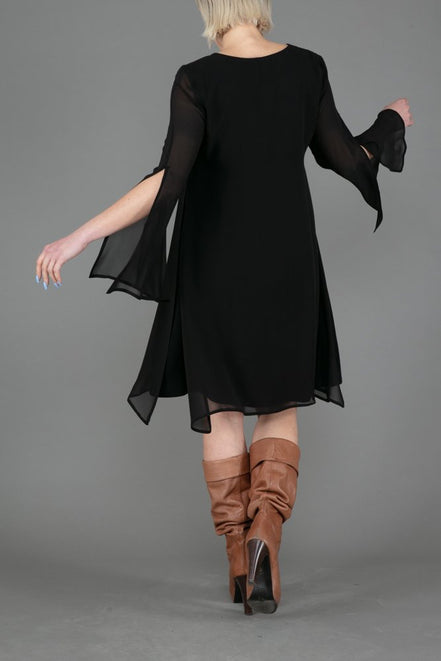 Rodi Dress in Black Georgette