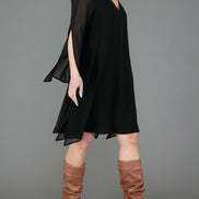 Rodi Dress in Black Georgette