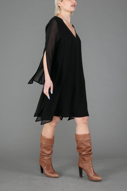 Rodi Dress in Black Georgette