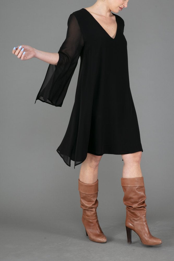 Rodi Dress in Black Georgette
