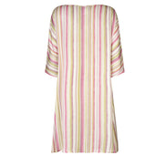 Torino Dress in Green and Pink Stripes