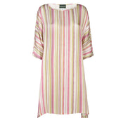 Torino Dress in Green and Pink Stripes