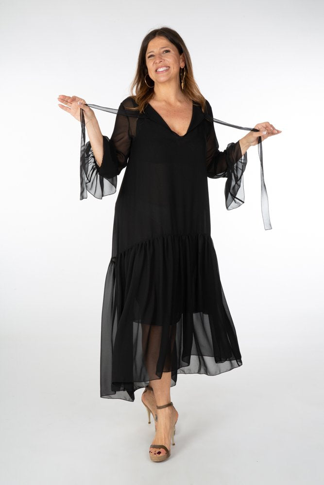 Abito Romantic Saint Tropez voile nero