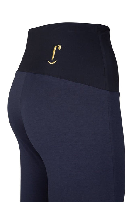 Panta Salina in punto milano cotone navy