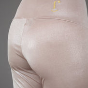 Panta Milano in Jersey Lurex Platino lungo con baschina