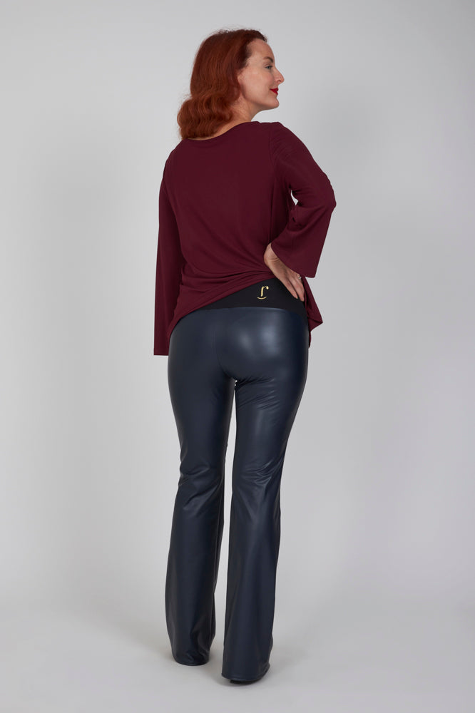 Panta a zampa Milano ecopelle blu