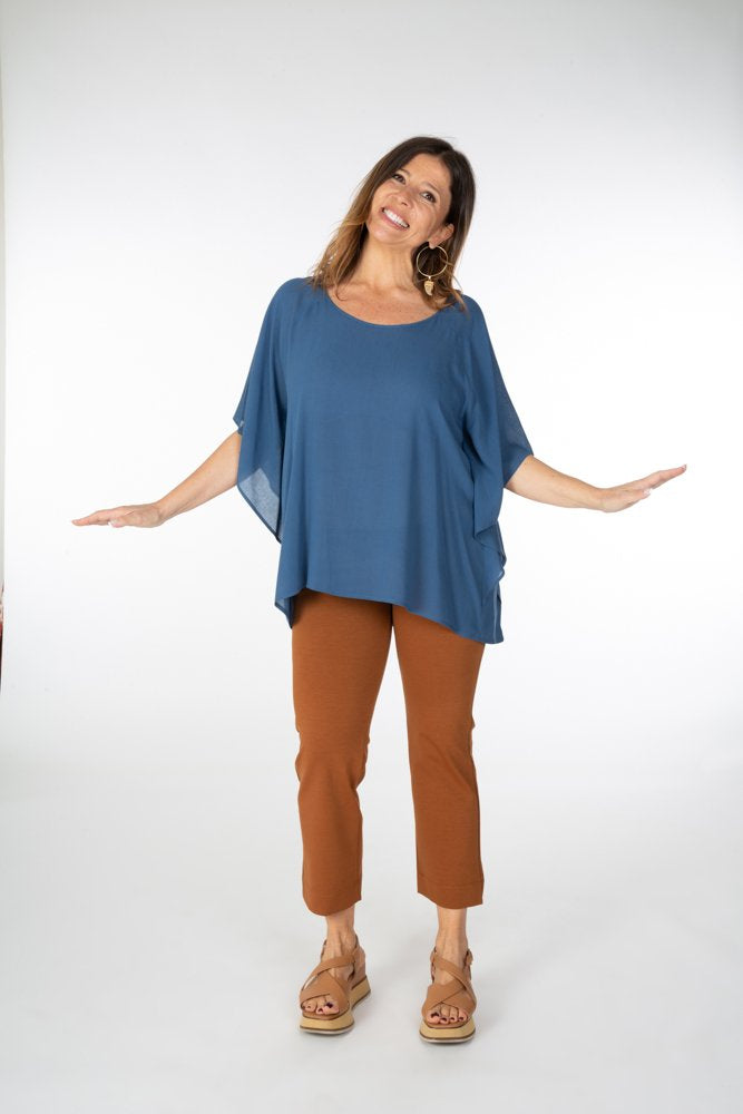 Panta BB cotone cuoio con baschina