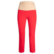 BB Trousers in Red Cotton with Baschina Waistband