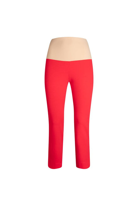 BB Trousers in Red Cotton with Baschina Waistband