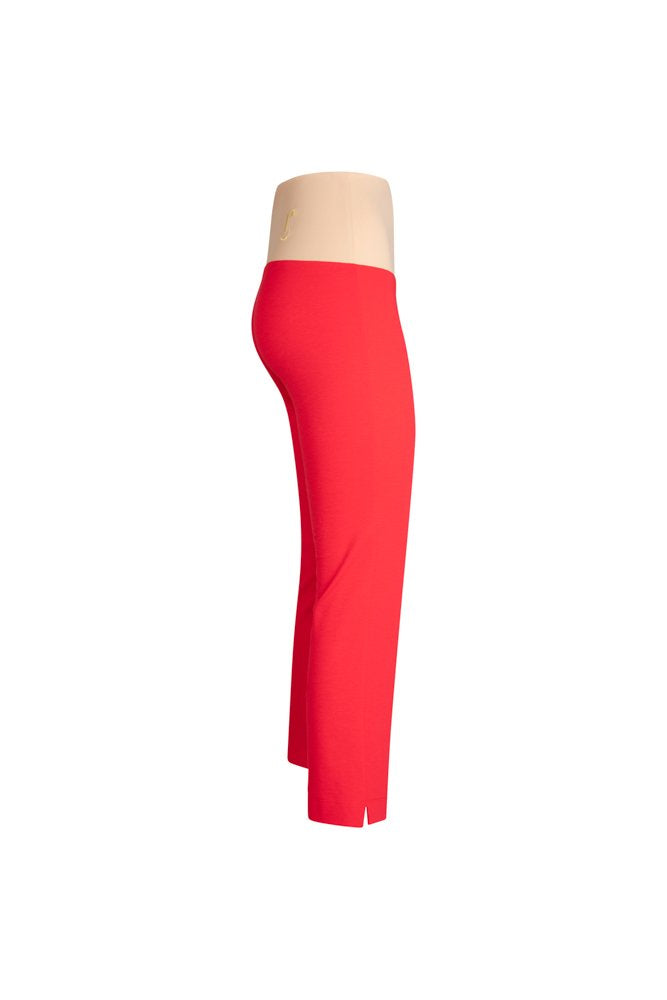 BB Trousers in Red Cotton with Baschina Waistband