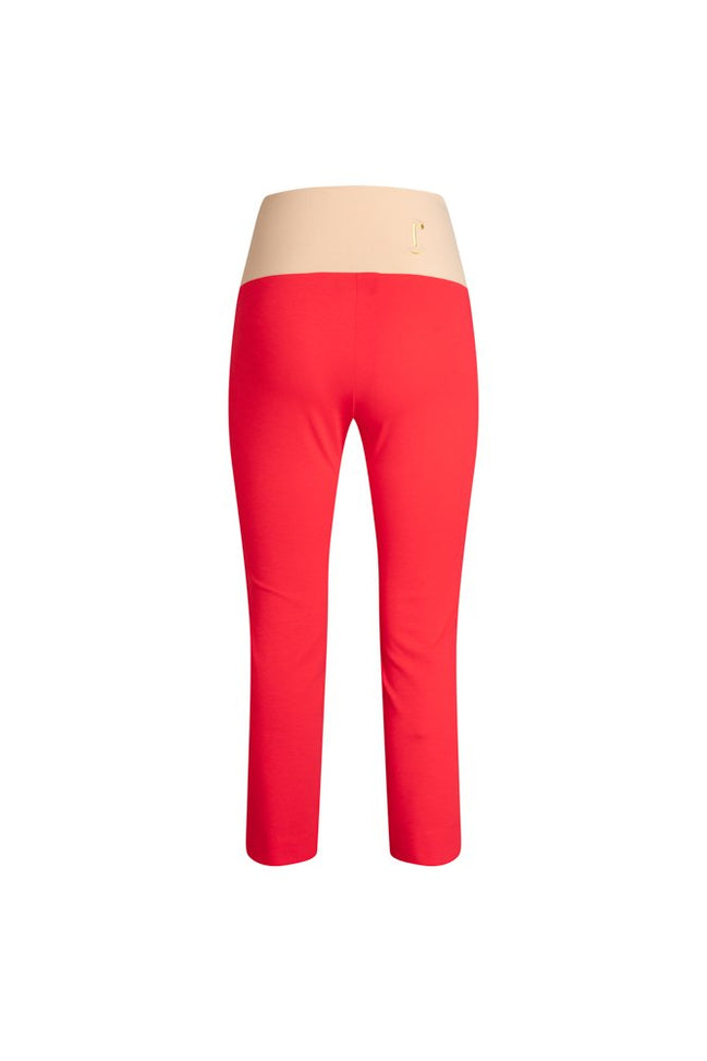 BB Trousers in Red Cotton with Baschina Waistband