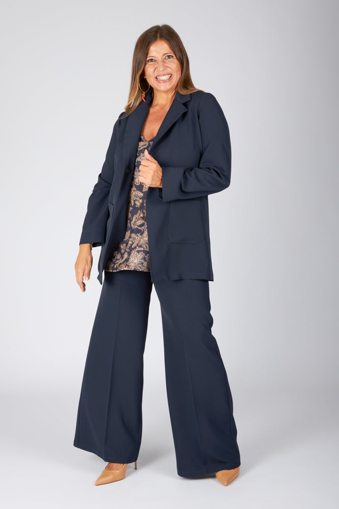 Blazer Berlin in crepe cady blu