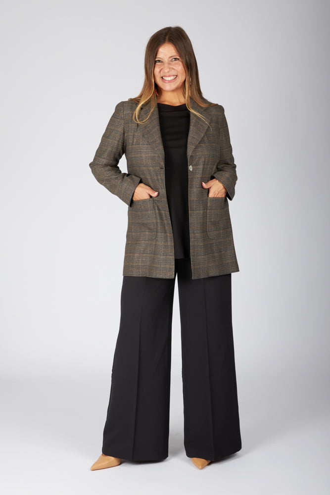 Blazer Berlin scozzese nero beige lurex