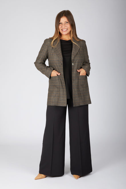 Blazer Berlin scozzese nero beige lurex