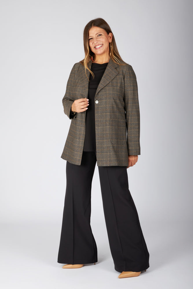 Blazer Berlin scozzese nero beige lurex