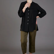 Camicia Vulcano nera in plumetis