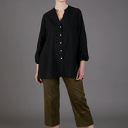 Camicia Vulcano nera in plumetis
