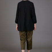 Camicia Vulcano nera in plumetis