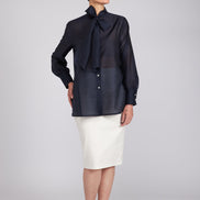 Camicia Cloe in organza blu