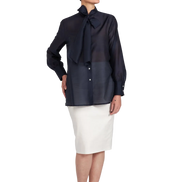 Camicia Cloe in organza blu