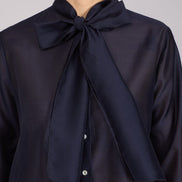 Camicia Cloe in organza blu