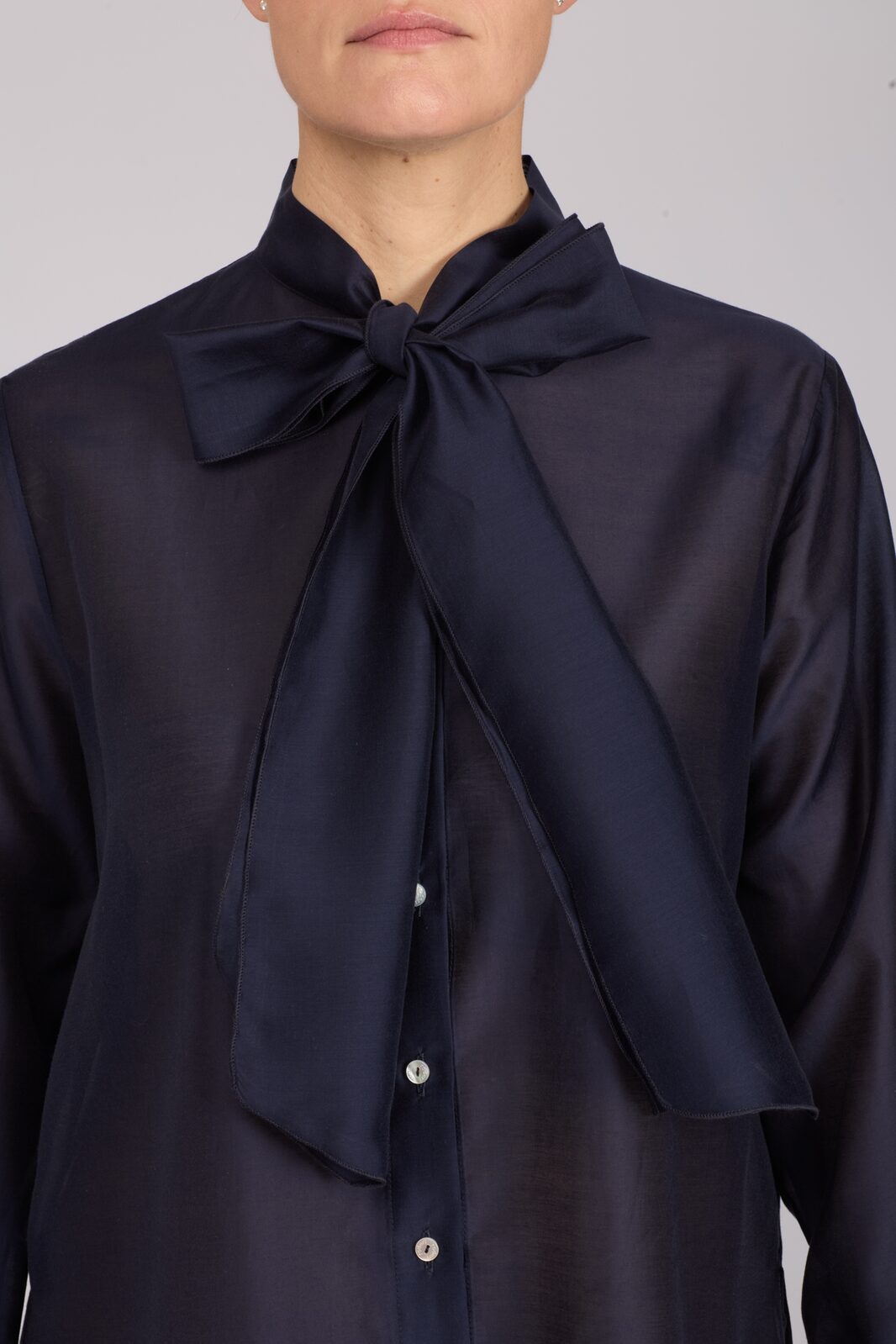 Camicia Cloe in organza blu