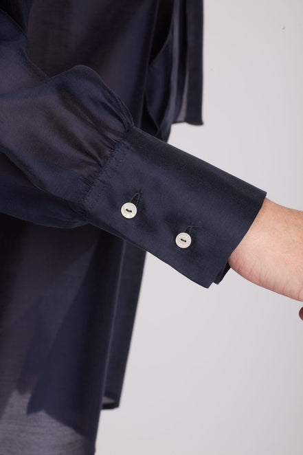 Camicia Cloe in organza blu