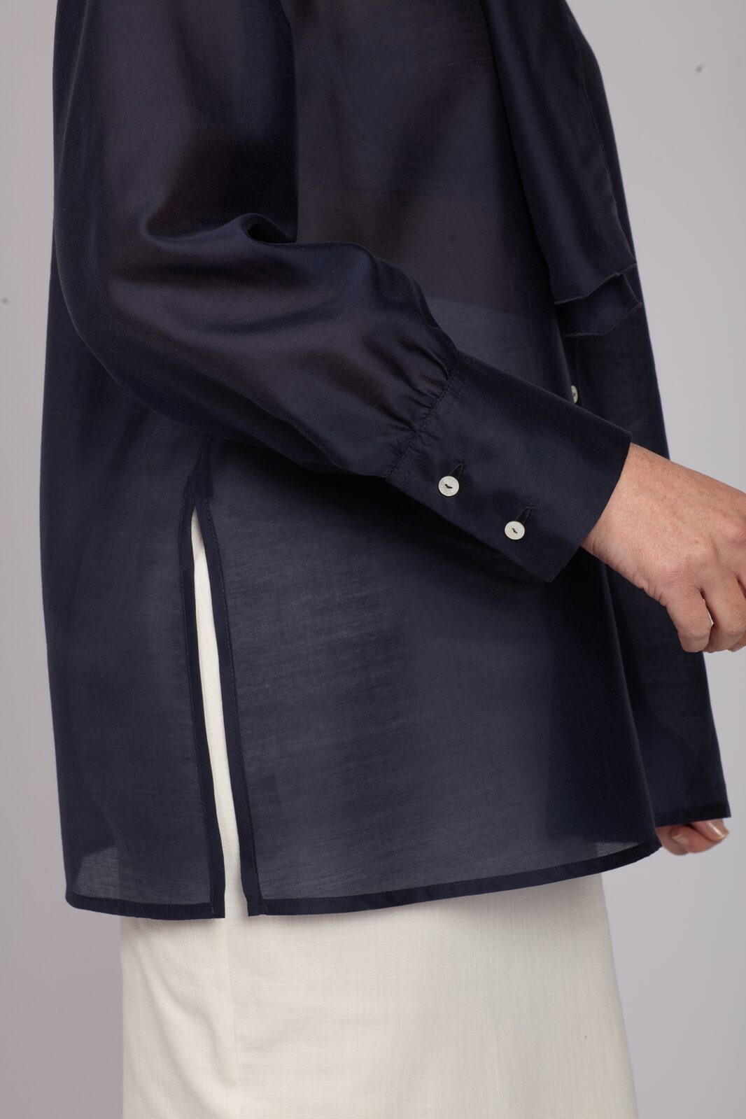 Camicia Cloe in organza blu