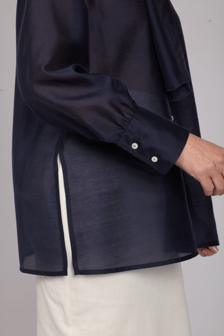Camicia Cloe in organza blu