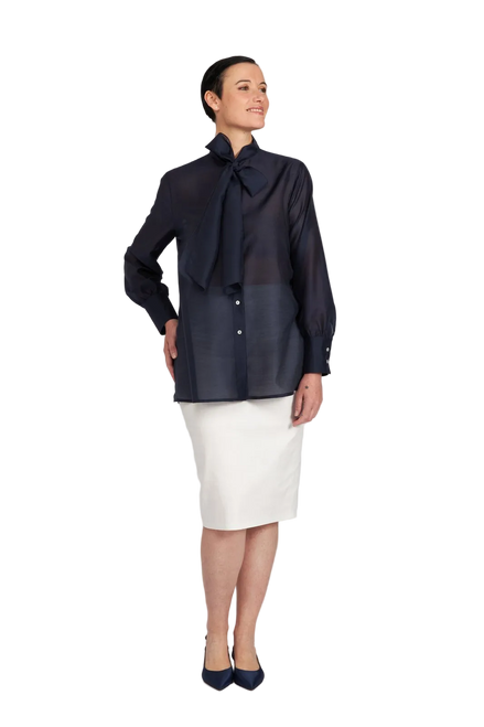 Camicia Cloe in organza blu
