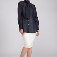 Camicia Cloe in organza blu
