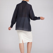 Camicia Cloe in organza blu
