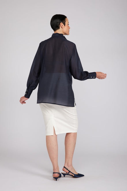 Camicia Cloe in organza blu