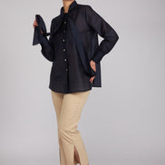 Camicia Cloe in organza blu