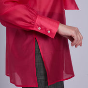 Camicia Cloe in organza fucsia